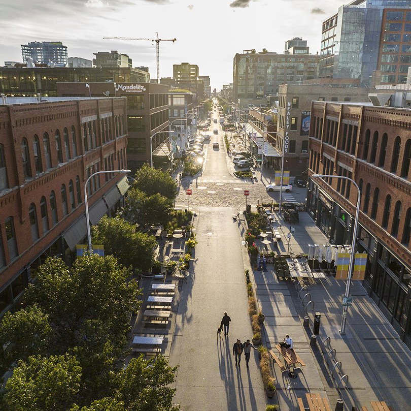 people strolling and exploring fulton market where level fulton market located near by